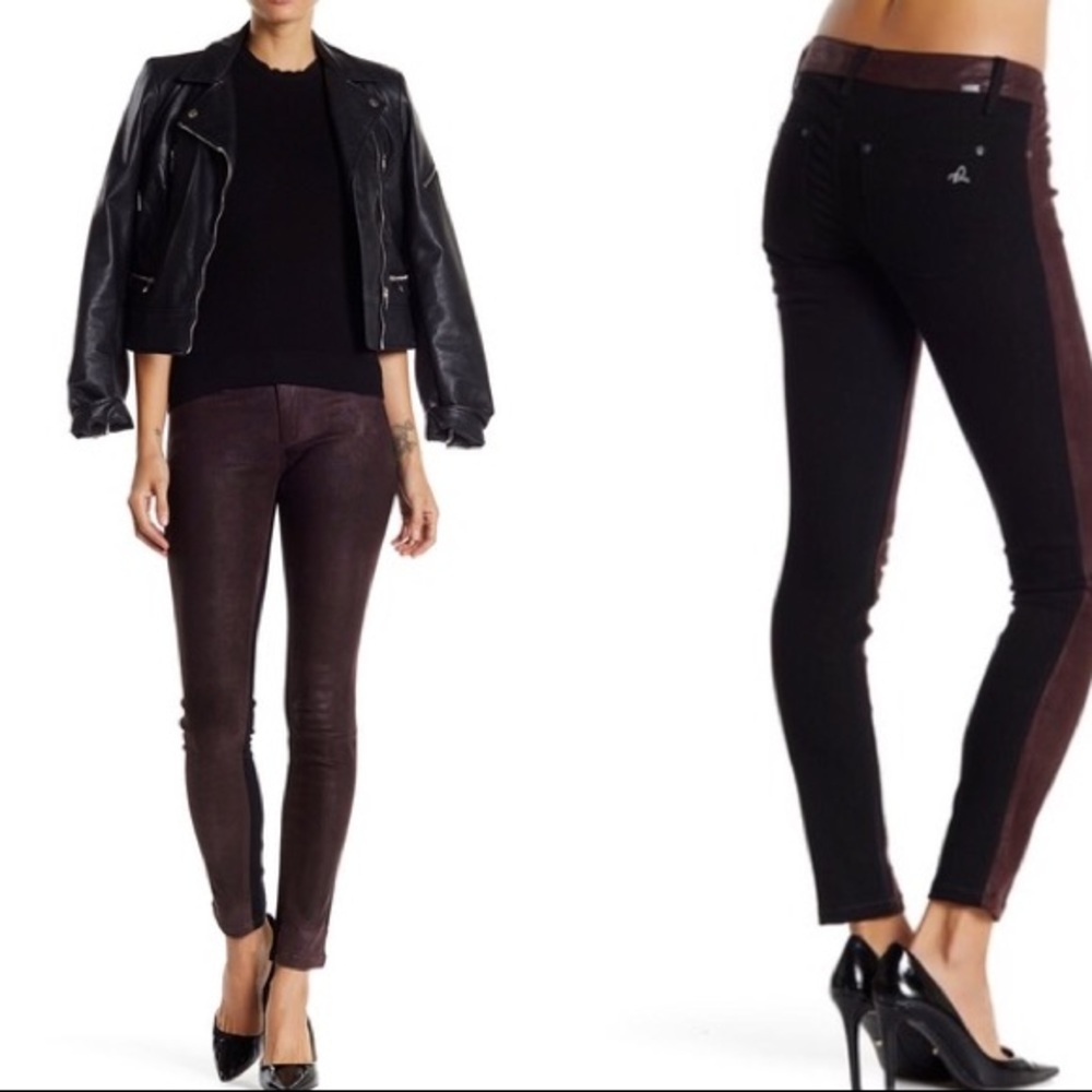 DL1961 Florence Insta-sculpt Leather-Suede Jeans